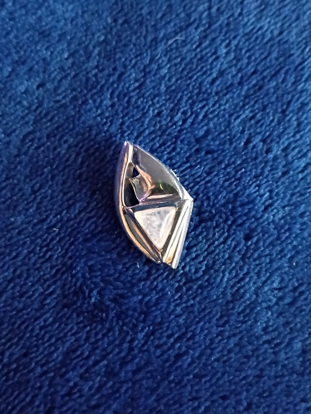 Modern Sterling Silver Pendant With Triangular White Moonstone